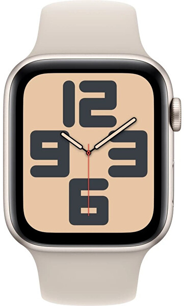 Apple Watch SE (2023) Cellular 44mm Sportivo cinturino in silicone Stella Bianco S/M