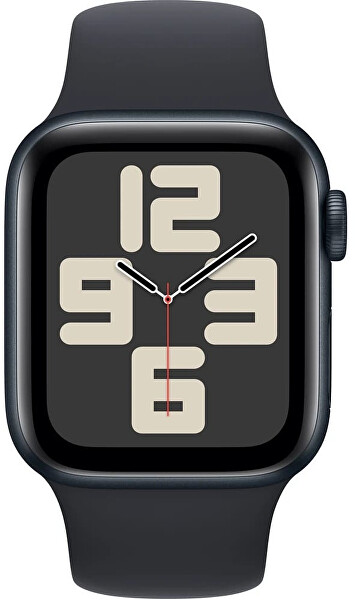 Apple Watch SE (2023) GPS 40 mm Sport-Silikonarmband, dunkle Tinte M/L