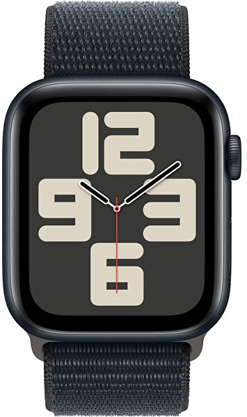 Apple Watch SE (2023) GPS 44 mm curea sport cu filet cerneală închisă