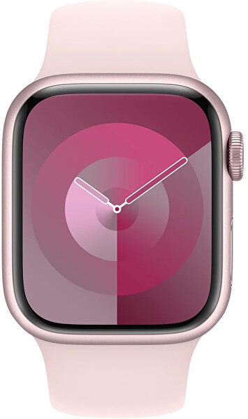 Apple Watch Series 9 Cellular 41mm in alluminio rosa con cinturino sportivo rosa chiaro - M/L