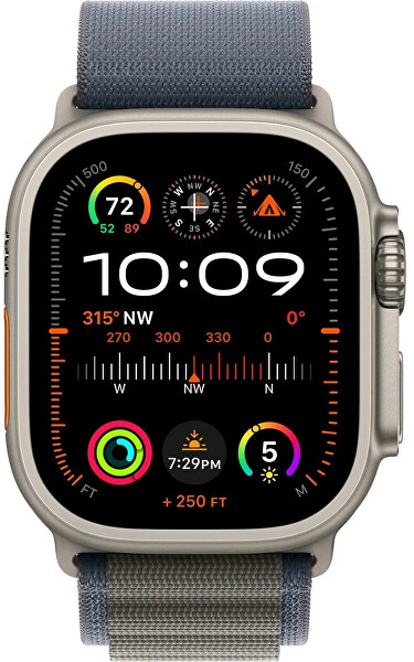 Apple Watch Ultra 2 49 mm in titanio e Blu Alpine Loop M