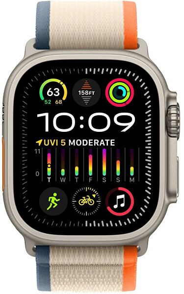 Apple Watch Ultra 2 49m titan cu brățară portocaliu-bej M/L