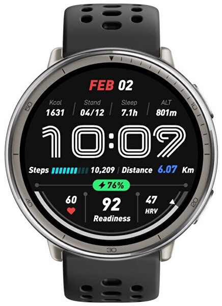 Active 2 (Round) Black Sport Silicone