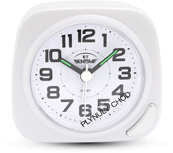 Ceas cu alarmă cu funcționare lină NB47-BB07202WH-O