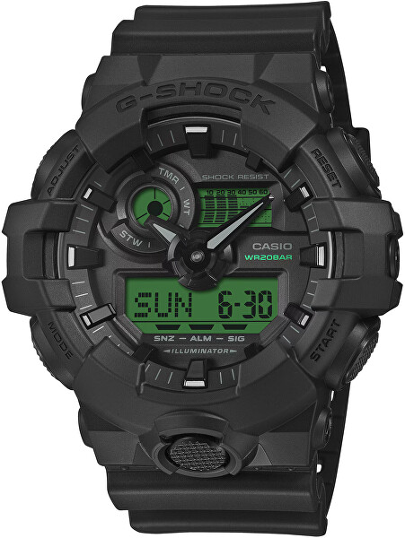 G-SHOCK Black and Electro Green GA-700BEG-1AER (607)