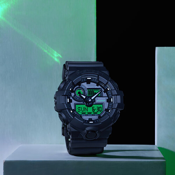 G-SHOCK Black and Electro Green GA-700BEG-1AER (607)