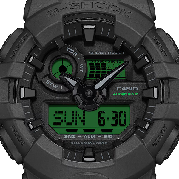 G-SHOCK Black and Electro Green GA-700BEG-1AER (607)