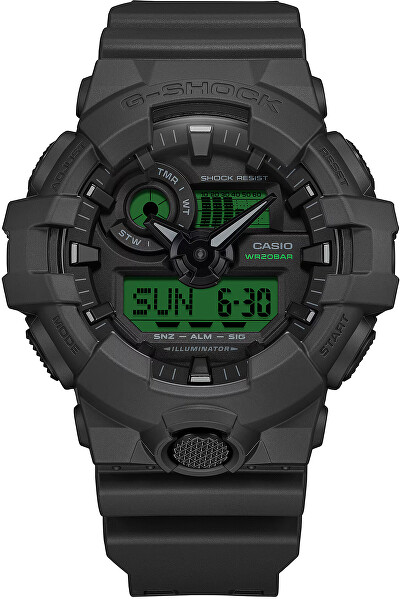G-SHOCK Black and Electro Green GA-700BEG-1AER (607)