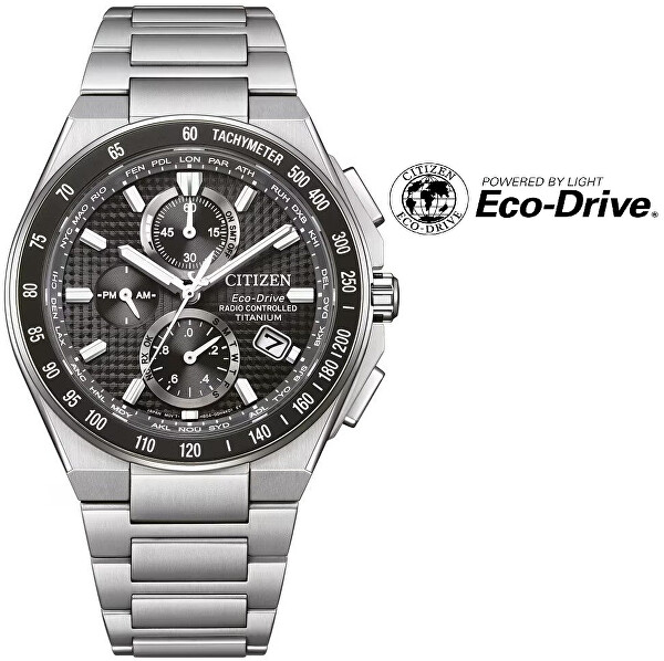 Sports Eco-Drive Radio Controlled Super Titanium AT8390-55E