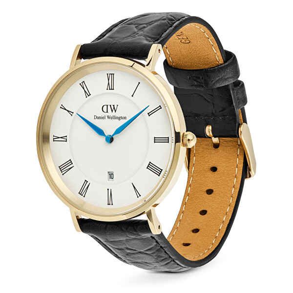 Classic 40 Roman Numerals Black Croc Belly G DW00100915