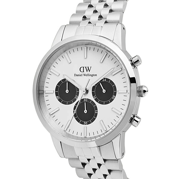Iconic 42 Chronograph Arch 5-Link Off-White Panda Silver DW00100872