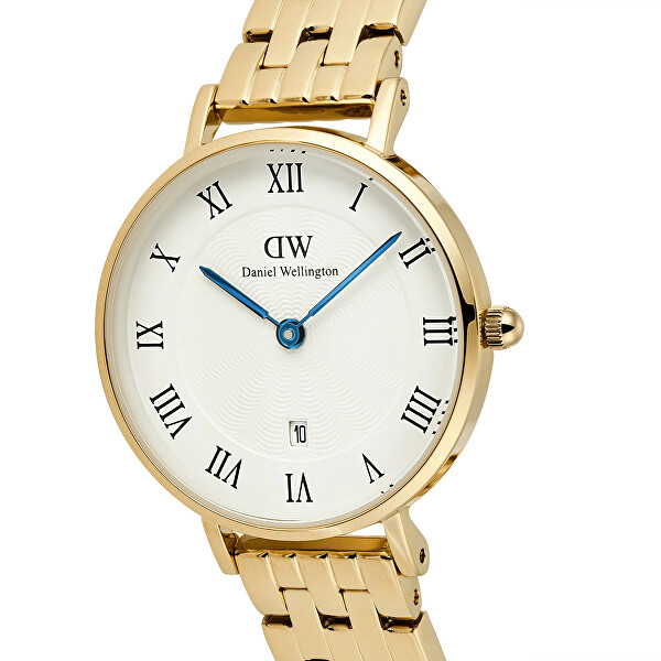 Petite 28 Roman Numerals Date 5-Link White Gold DW00100857