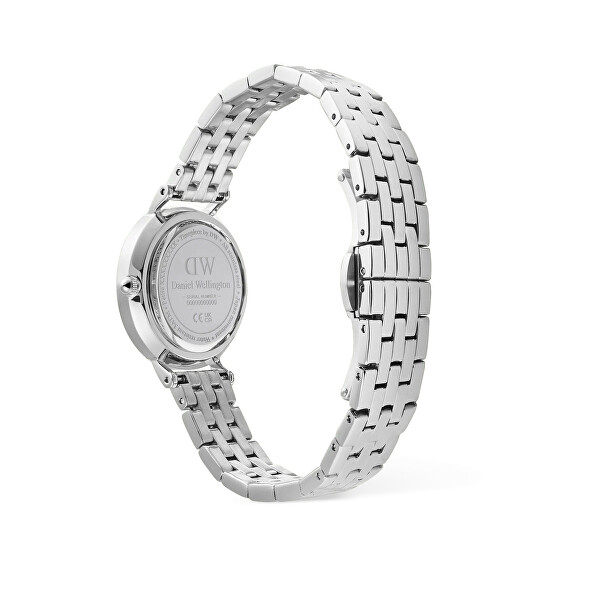 Petite 28 Roman Numerals Date 5-Link White Silver DW00100859