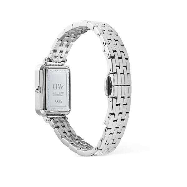 Quadro 20x26 Roman Numerals Date 5-link White Silver DW00100864