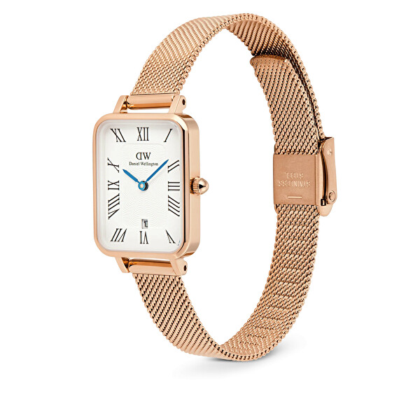 Quadro 20x26 Roman Numerals Date Melrose White Rose Gold DW00100860