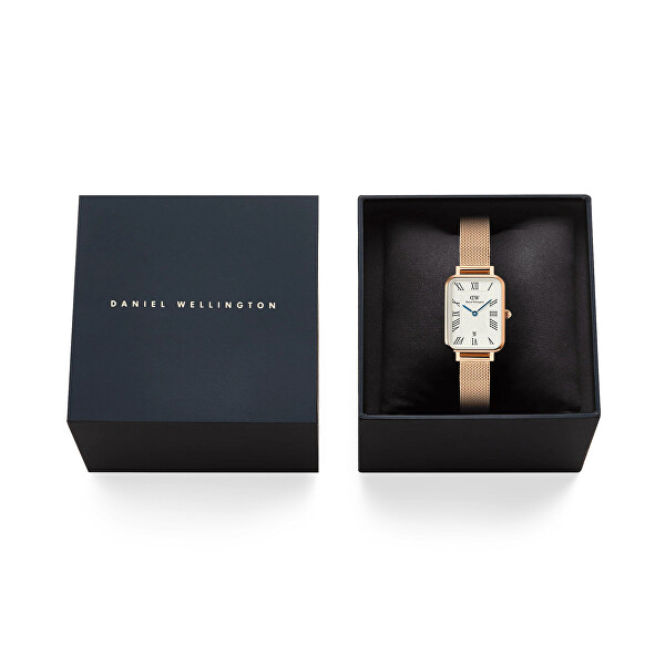 Quadro 20x26 Roman Numerals Date Melrose White Rose Gold DW00100860