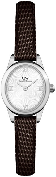 Ophelia Mini 22x25,5 Dark Brown Lizard White Guilloché S DW00100888