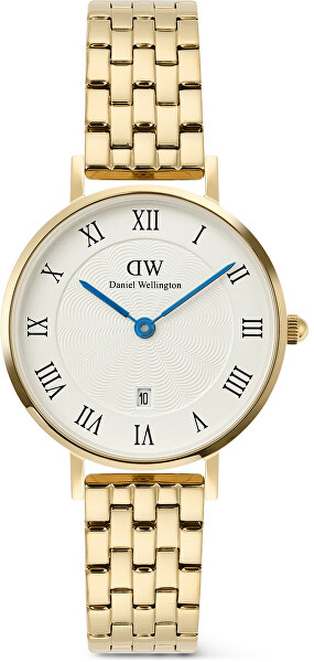 Petite 28 Roman Numerals Date 5-Link White Gold DW00100857