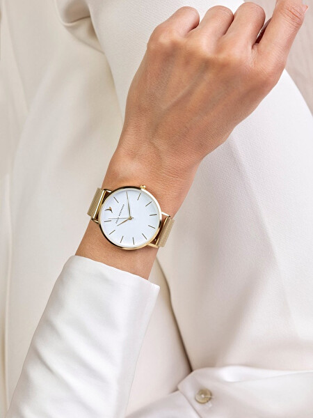Gold Sunray Mesh Watch EGP-3418