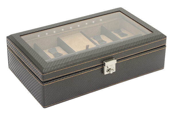 Carbon 32059-3 Cutie-Casetă elegantă cu depozitare pentru 9 ceasuri