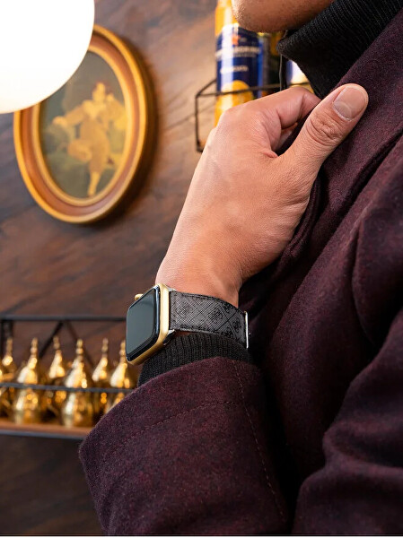 Kožený řemínek pro Apple Watch (42 - 45 mm) - Black CS3001S2