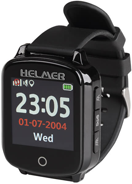 SLEVA I - Chytré dotykové volací hodinky s GPS lokátorem pro seniory - LK 706 černé