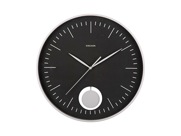 Designové nástěnné hodiny s kyvadlem 6065BK