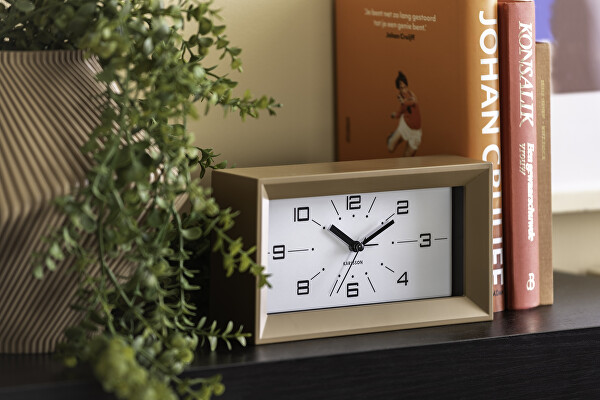 Designové stolní hodiny s budíkem 6066BR