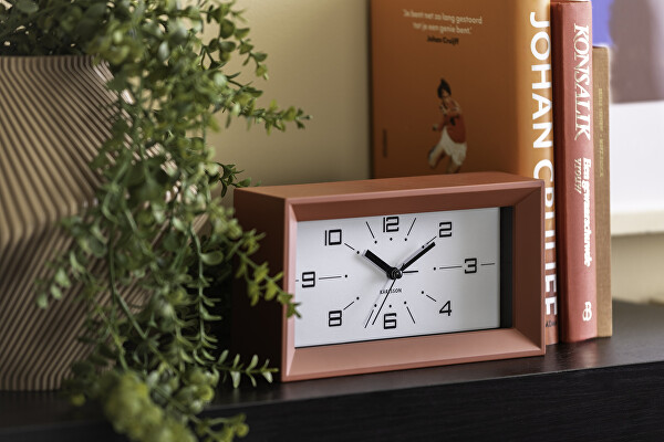 Designové stolní hodiny s budíkem 6066RD