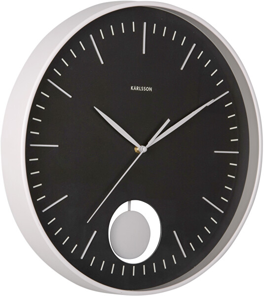 Designové nástěnné hodiny s kyvadlem 6065BK