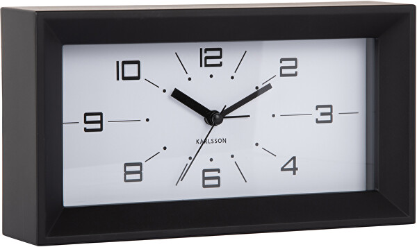 Designové stolní hodiny s budíkem 6066BK