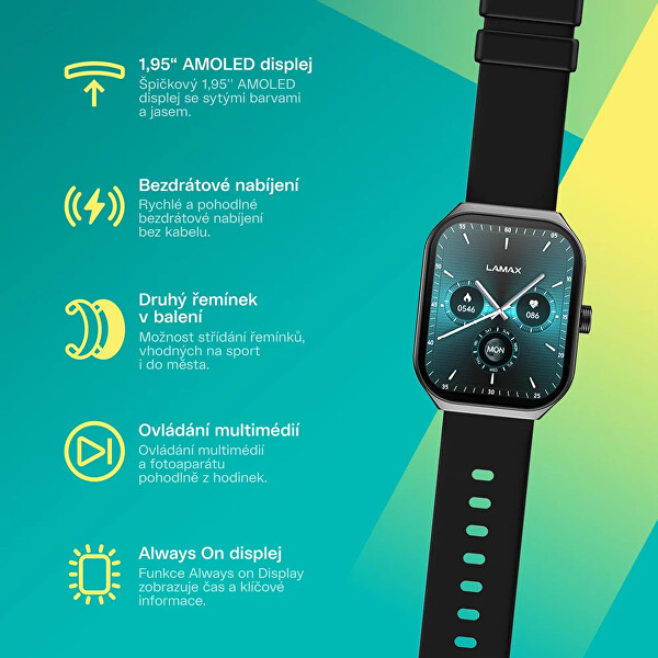 Dárkový set Flow AMOLED Black 8596687004506 + náhradní řemínek