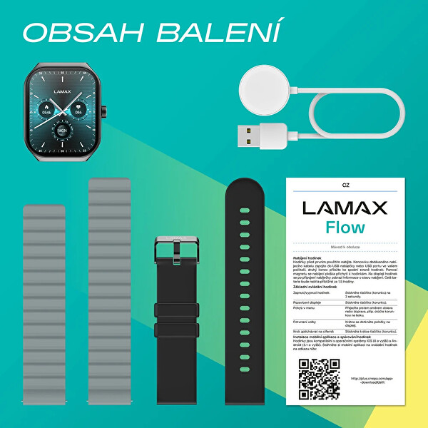 Dárkový set Flow AMOLED Black 8596687004506 + náhradní řemínek