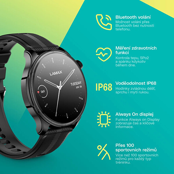 Dárkový set Prism AMOLED Black 8596687004308 + náhradní řemínek