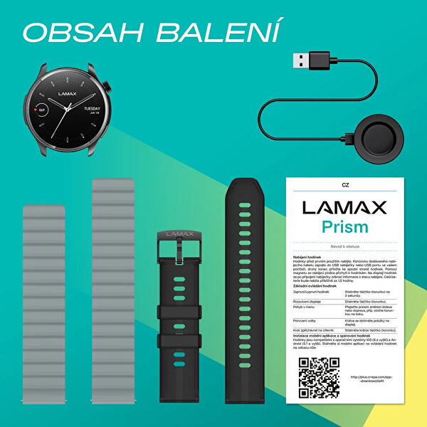 Dárkový set Prism AMOLED Black 8596687004308 + náhradní řemínek