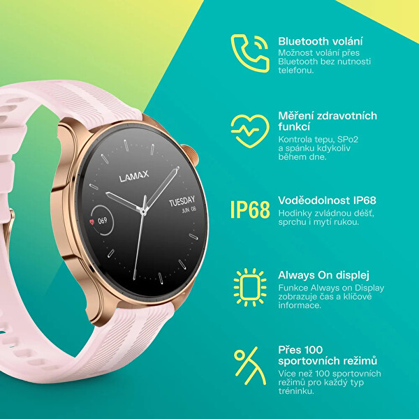 Dárkový set Prism AMOLED Rose Gold 8596687004407 + náhradní řemínek
