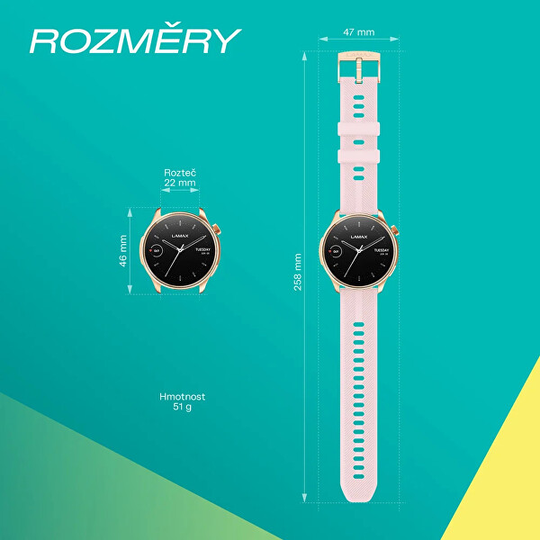 Dárkový set Prism AMOLED Rose Gold 8596687004407 + náhradní řemínek