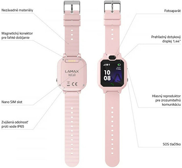 WCall dětské chytré hodinky - Pink