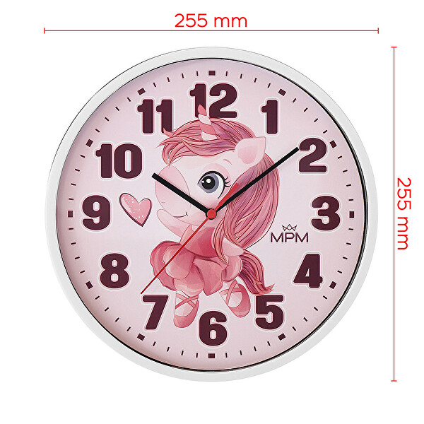 Dětské nástěnné hodiny Jednorožec E01M.4266.00