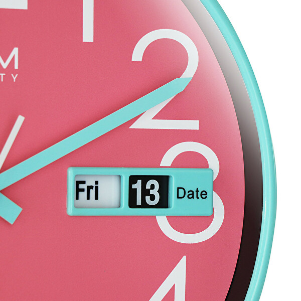 Nástěnné hodiny s datem a dnem v týdnu Date Style E01.4301.4323