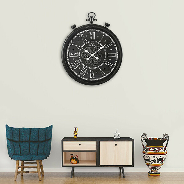 Design-Kunststoffuhr mit Zahnrädern Vintage Timekeeper E01.4326.90