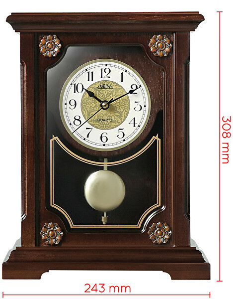 Stolní hodiny Retro Lotus s kyvadlem E08P.4314.54