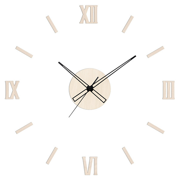 Dřevěné designové hodiny světle hnědé PRIM Remus E07P.4337.53