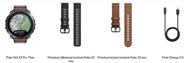 POLAR GRIT X2 PRO Titanium Brown M/L + silikonový řemínek