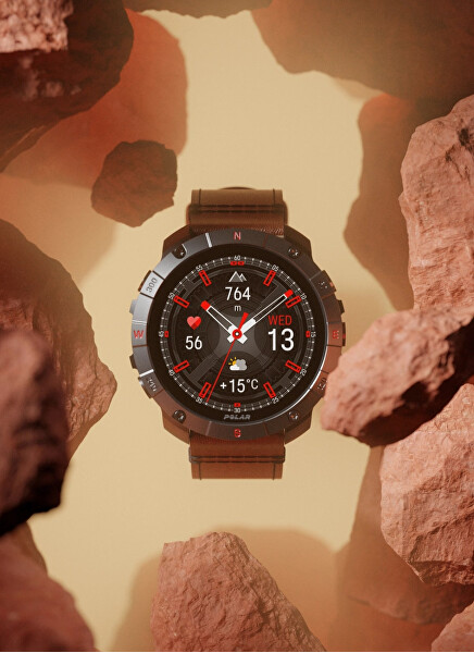 POLAR GRIT X2 PRO Titanium Brown M/L + silikonový řemínek