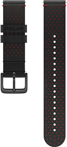 Kožený řemínek 20 mm M/L černo-červená