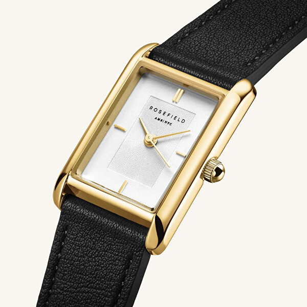 Heirloom Modern White Dial Gold Black Leather HWBLG-H06