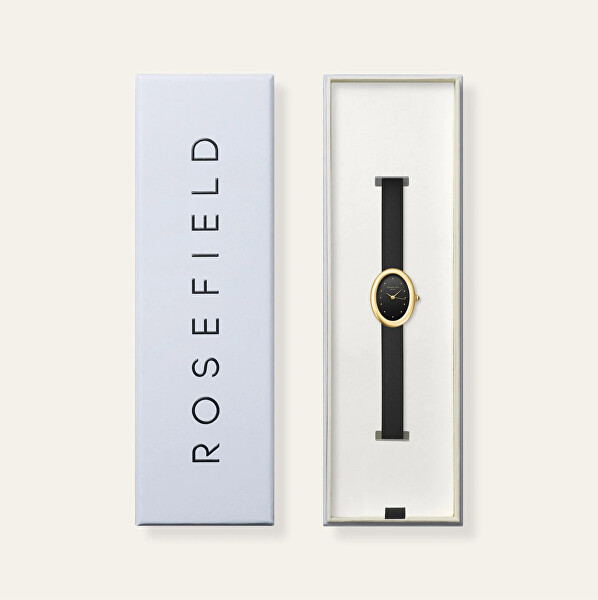 Ovale Black Matte Black Leather Gold OVBGLG-OV18