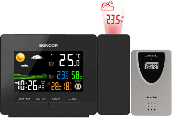 Wetterstation mit Projektion und Funksensor SWS 5400