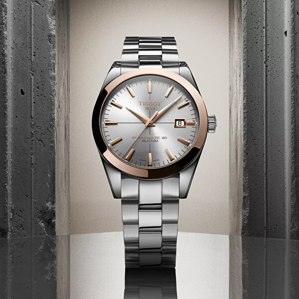 Gentleman Powermatic 80 Silicium 18K Gold Bezel T927.407.41.031.00